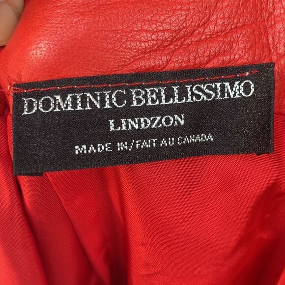 Retro 80s Dominic Bellissimo Lindzon Red Leather Pencil Skirt Vamp Glam Rock 10 - Picture 6 of 8